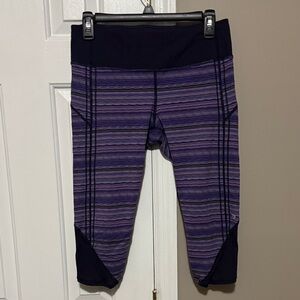 lululemon athletica Purple Striped Leggings